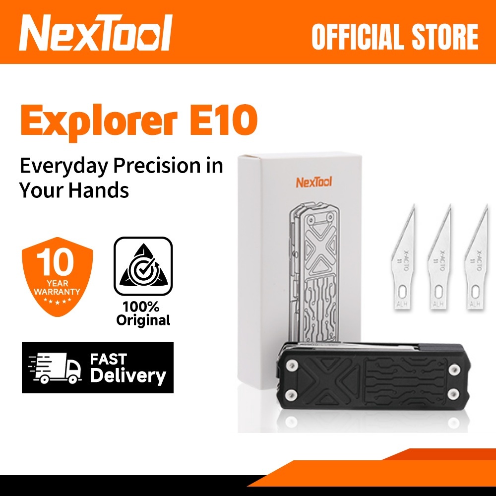 NexTool 10in1 กระเป๋า Multitool E1 แกะสลักซ่อมเครื่องมือสําหรับชายกลางแจ้งเดินป่าตั้งแคมป์ EDC อุปกรณ์ NE20287A