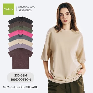 MIDMX เสื้อยืดฟอก ผ้าฝ้าย100% oversize มีหลายสีให้เลือก วินเทจสไตล์เก่า เข้ากับทุกลุคแขนสั้น แฟชั่นฤดูร้อน สําหรับผู้ชาย และผู้หญิง มีของพร้อมส่ง