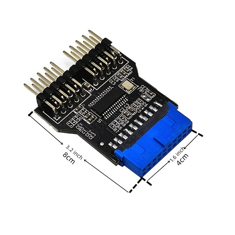 USB3.0 แผงด้านหน้า Header พอร์ต Multiplier USB 9pin/19Pin ถึง 2 USB 2.0 9Pin HUB อะแดปเตอร์เชื่อมต่อ
