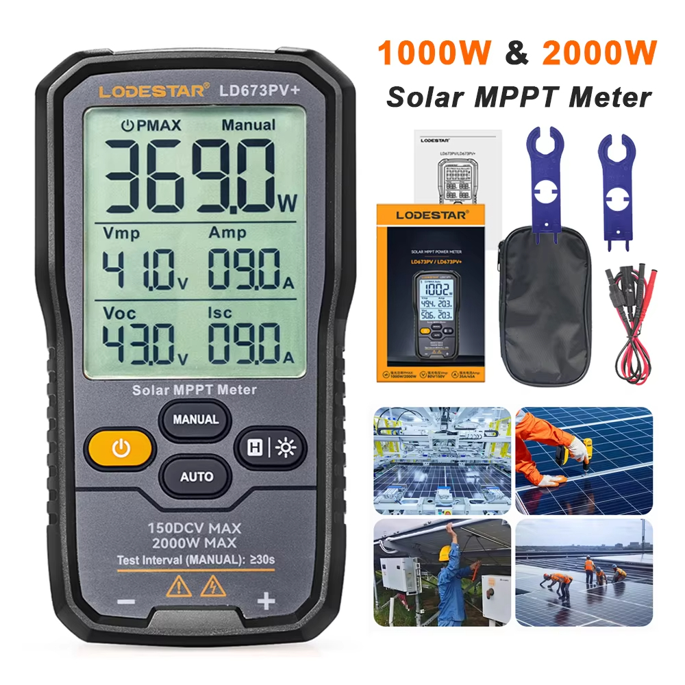 LODESTAR LD673PV Plus พลังงานแสงอาทิตย์ MPPT Meter 2000W เครื่องทดสอบแผงโซลาร์เซลล์สําหรับการติดตามจุดสูงสุด Peak เปิดวงจร Voltag