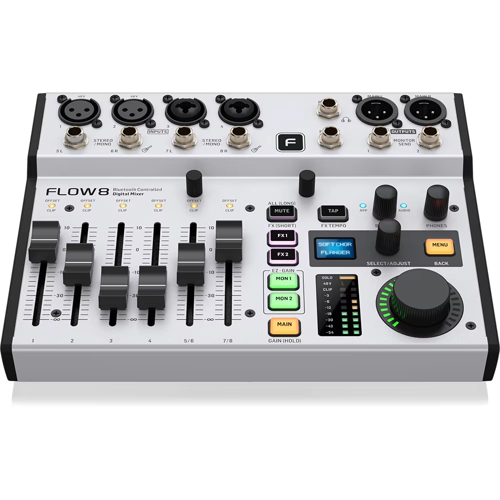 ⭐⭐⭐FLOW8 8-Input Digital Mixer อินเทอร์เฟซ USB/เสียงพร้อม 48V Phantom Power สําหรับ Optimum Headroom