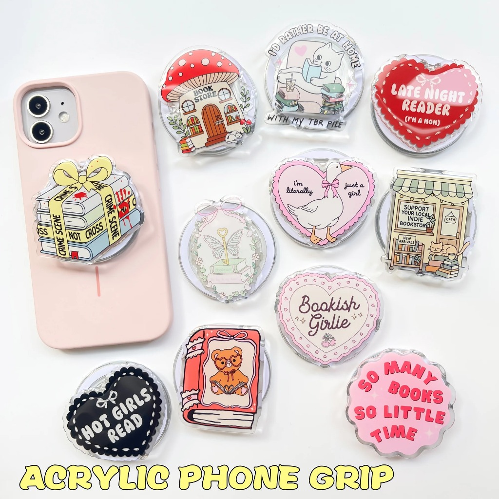 แม่เหล็กอะคริลิคโทรศัพท์ Grip Socket Book Lover ของขวัญ E-book Poppings Griptok Kindle อุปกรณ์เสริมสําหรับ Bookish Merch ของขวัญคนรักหนังสือ