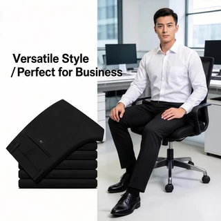 【Local Delivery】กางเกงยืดหยุ่นสมาร์ทผู้ชาย สำหรับการทำงานและใส่ลำลองในออฟฟิศ มีสต็อกพร้อมส่ง