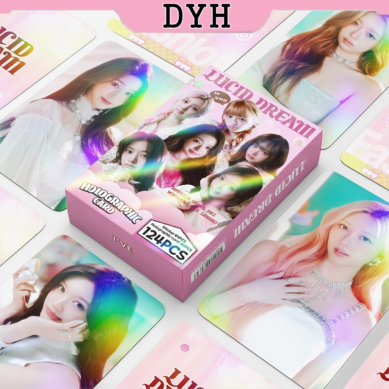 124 ชิ้น/กล่อง IVE Photocards LUCID DREAM REVIVE+ สติ๊กเกอร์การ์ด LOMO โฮโลแกรม KPOP WONYOUNG สติ๊กเกอร์การ์ดโฮโลแกรม