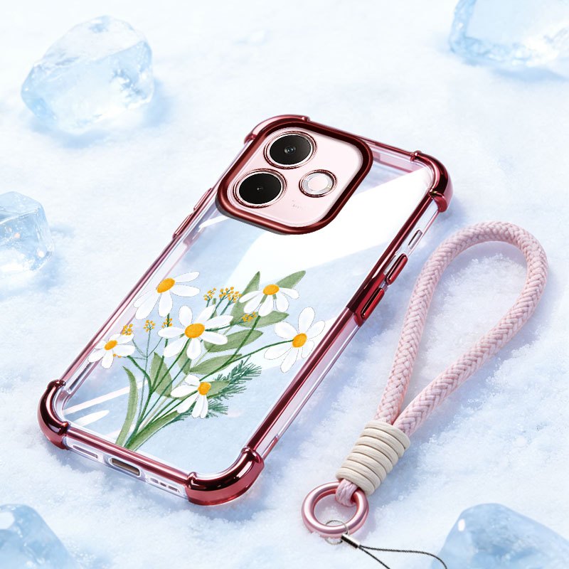 VRQR สําหรับ Oppo A5i A5 Pro 5G 4G A5X A5i A5 4G 5G Minimalist สไตล์โปร่งใสมุมป้องกันเคสโทรศัพท์พร้อ