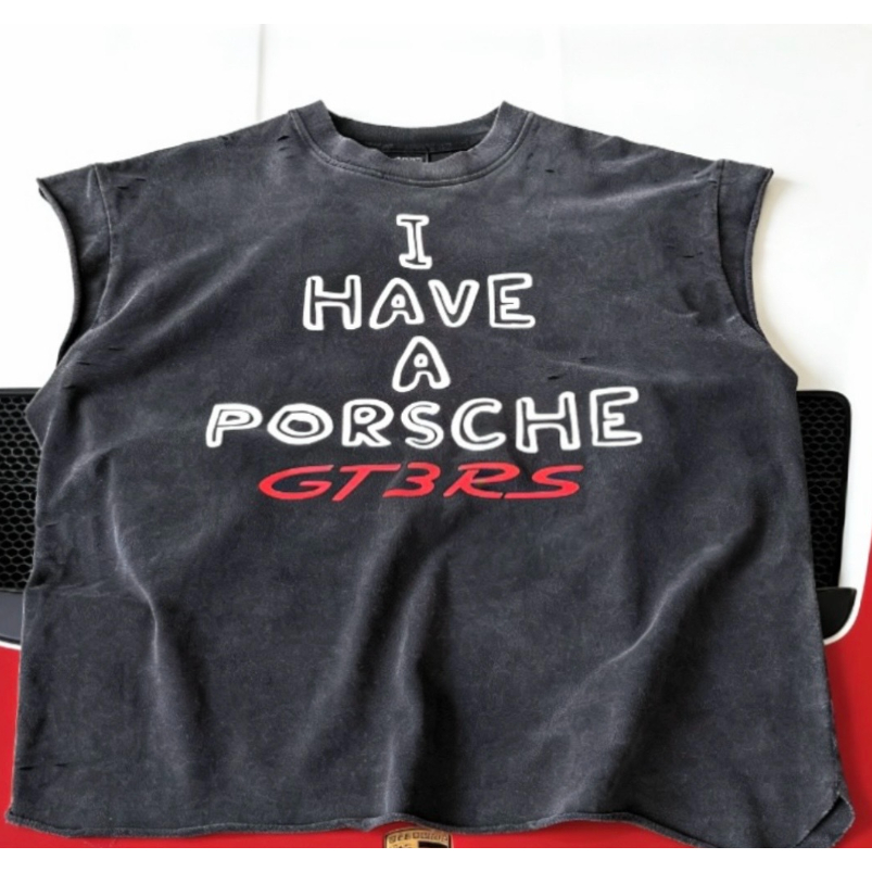 GUOGUO รูปแบบใหม่ < ฉันมี GT3RS คุณมีมัน? <Limited -Cut T-Shirt Cut Sleeve T-Shirt