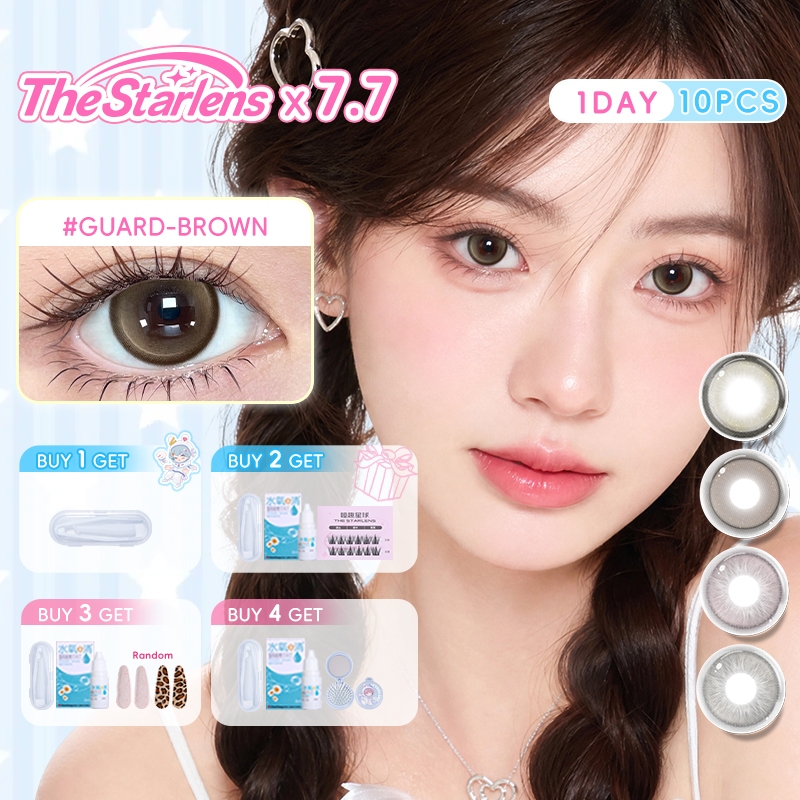 starlens คอนแทคเลนส์รายวัน 10 ชิ้น soft Eyes Wearing สีน้ําตาล/ดํา Grade0.0-8.0 DIA14.5 บิ๊กอาย contact lens