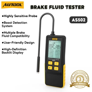 AUTOOL AS502 ตัวทดสอบน้ำมันเบรกสำหรับรถยนต์ หน้าจอ LCD ขนาด 2.8 นิ้ว เครื่องมือวินิจฉัย เหมาะสำหรับ DOT-3, DOT-4, DOT-5.1