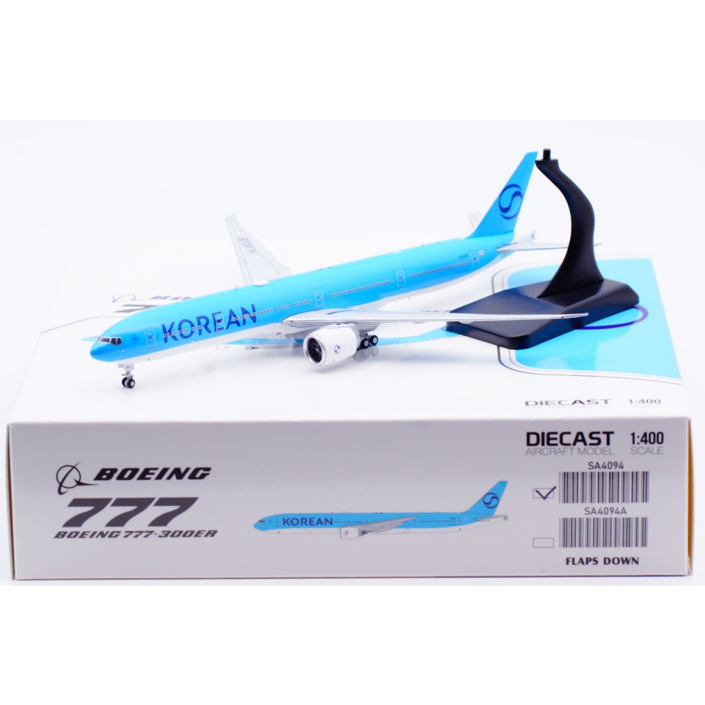 SA4094 โลหะผสมสะสมเครื่องบินของขวัญ JC Wings 1:400 เกาหลี Air "SkyTeam" โบอิ้ง B777-300ER เครื่องบิน