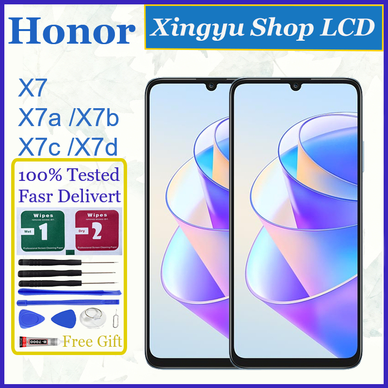 Original สําหรับ Honor X7 X7a X7b X7c X7d จอแสดงผล LCD หน้าจอสัมผัสพร้อมการเปลี่ยนกรอบ