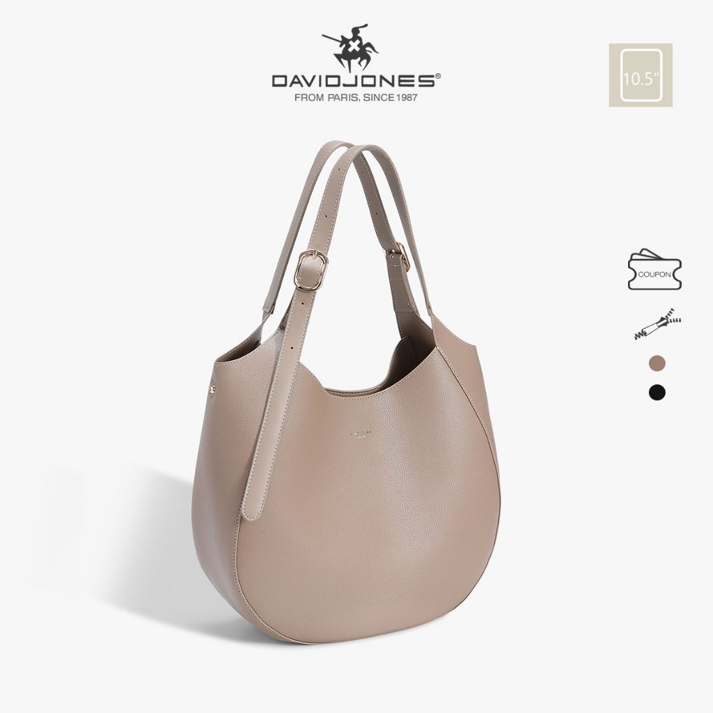 David Jones Paris Noémie Hobo Bag สำหรับผู้หญิง หนังPUนุ่ม สไตล์ฤดูใบไม้ร่วงและหนาว