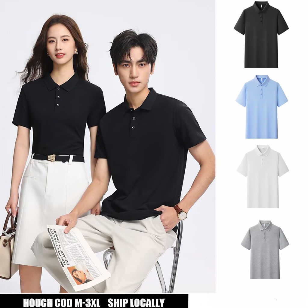 【Houch พร้อมส่ง COD】ขายดีเสื้อผู้ชาย เสื้อโปโล แขนสั้น ทรงหลวม ผ้ายืดเนื้อดี ลําลอง สไตล์เกาหลี แฟชั่นฤดูร้อน