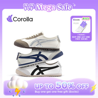 COROLLA Soft PU Material Lightweight korean sapatos Unisex White Rubber School shoes