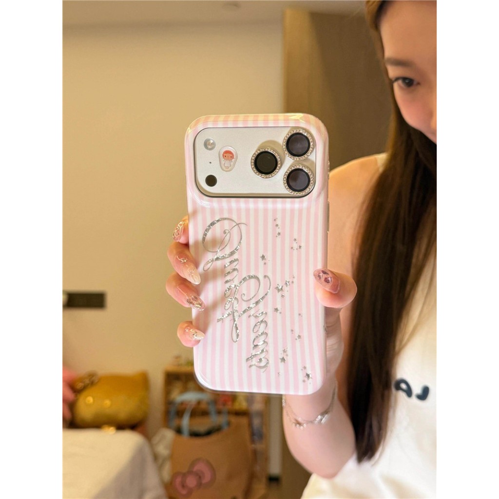 IPhone 17 Pro Max Stripes ลายภาษาอังกฤษเคสโทรศัพท์กระบวนการ IMD