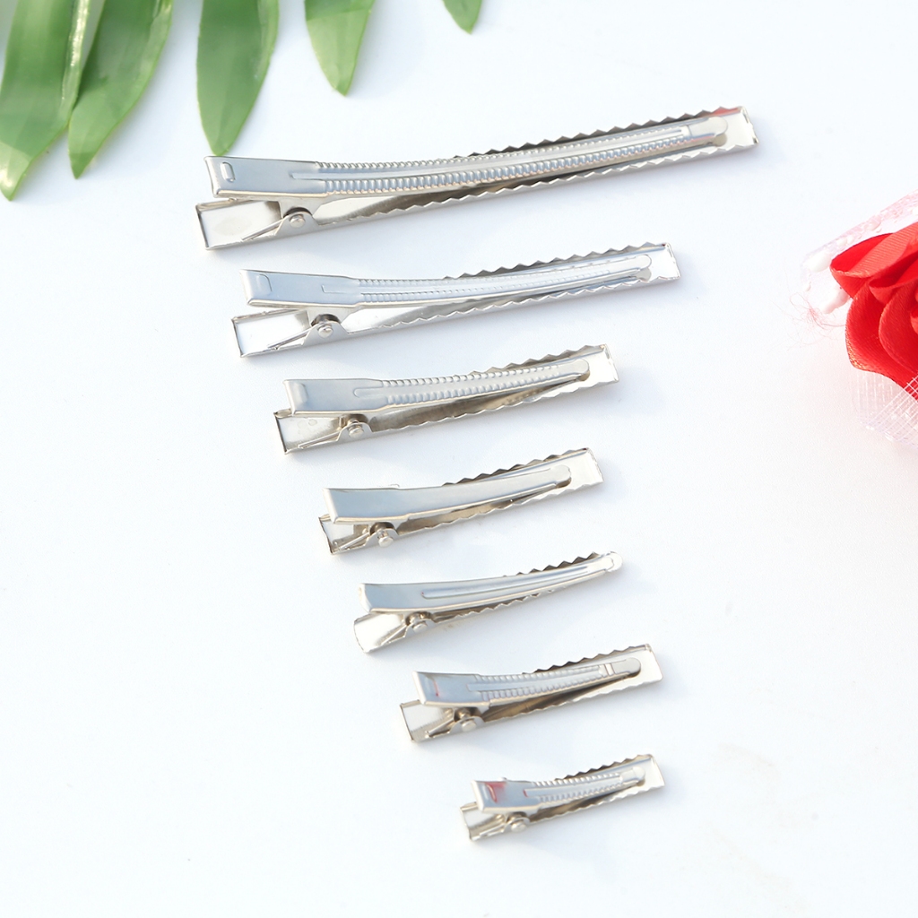 กิ๊บติดผม Duckbill แบบหนา – คลิป Snap สําหรับเครื่องประดับผม DIY ทํา – Barrettes Bobby Pins Craft Kit – คลิปจระเข้โลหะโฮลแข็งแรง