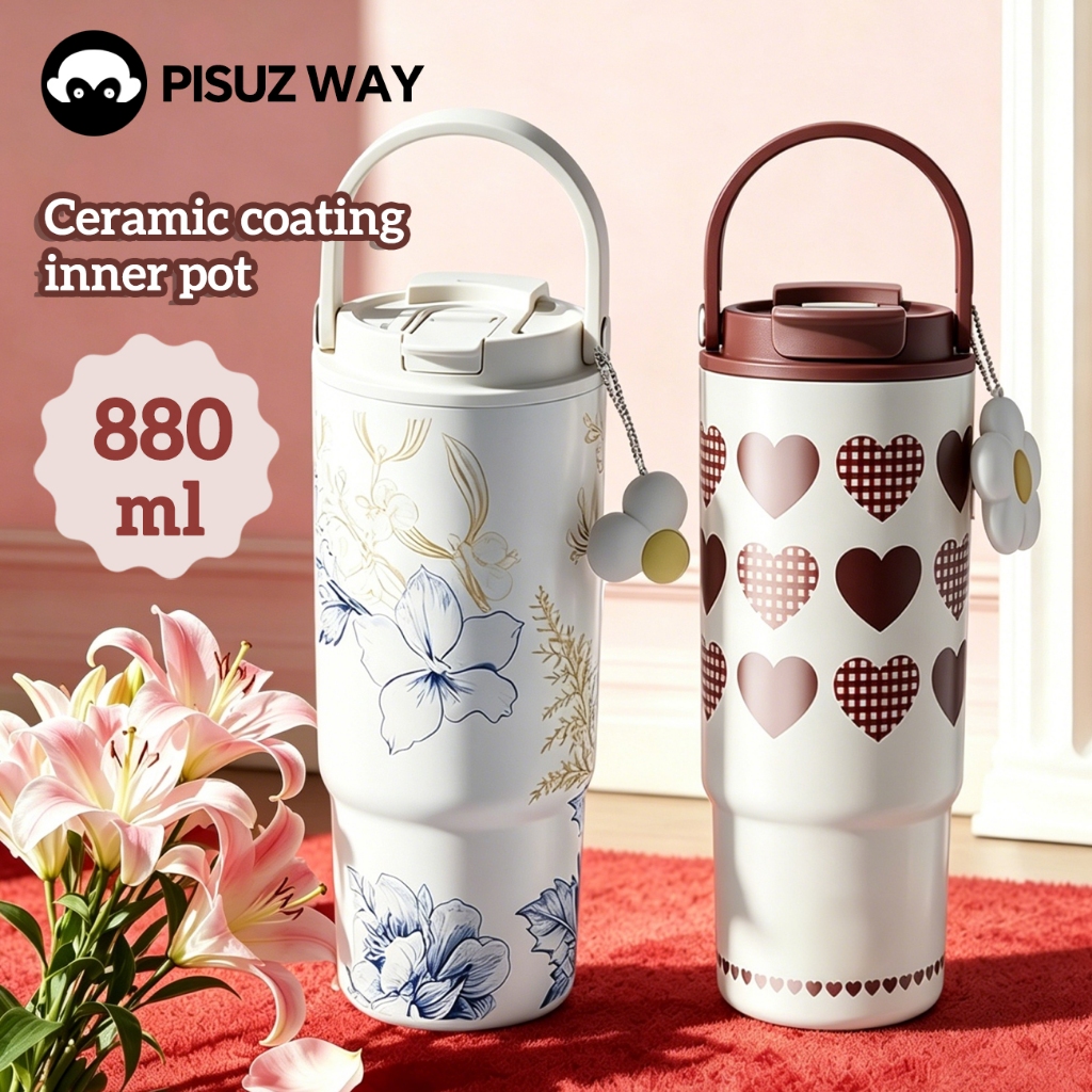 เซรามิคซับถ้วยเย็น880มิลลิลิตรความจุขนาดใหญ่ถ้วยกาแฟรถติดตั้งที่มาพร้อมกับถ้วยน้ํามูลค่าสูง