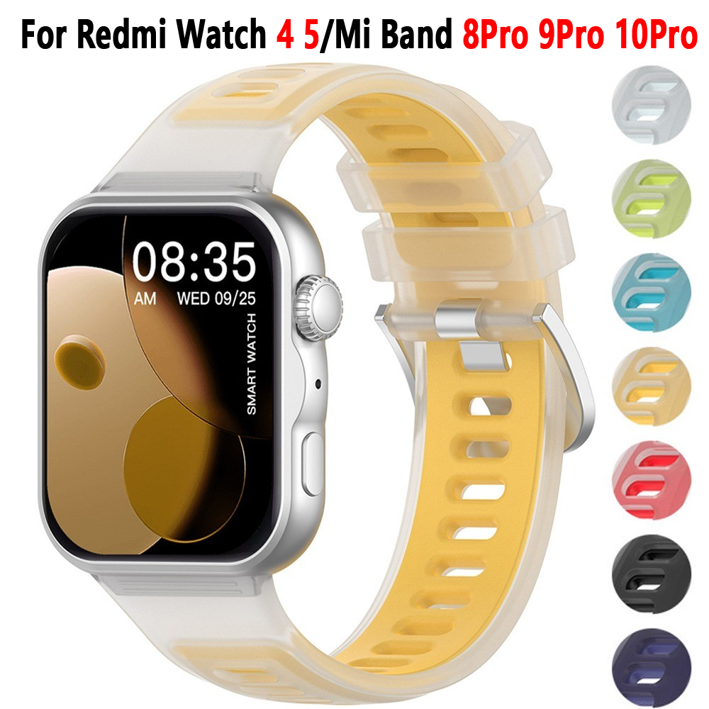 Jelly สายซิลิโคนสําหรับ Redmi Watch 4 5 สายโปร่งแสงสําหรับ Mi Band 8Pro 9Pro 10Pro