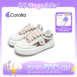 COROLLA Women's White Thick Bottom Sneakers - Casual  Athletic Sports Shoes for Fashion & Comfort