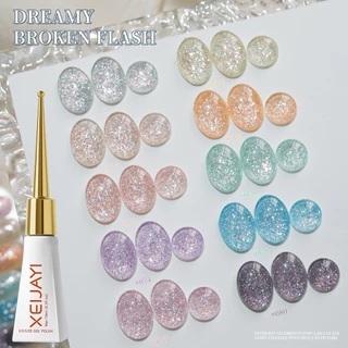 XEIJAYI 10ml - ยาทาเล็บเจลกลิตเตอร์มาการอง สไตล์เก๋ไก๋และระยิบระยับ เหมาะสำหรับทำเองที่บ้าน