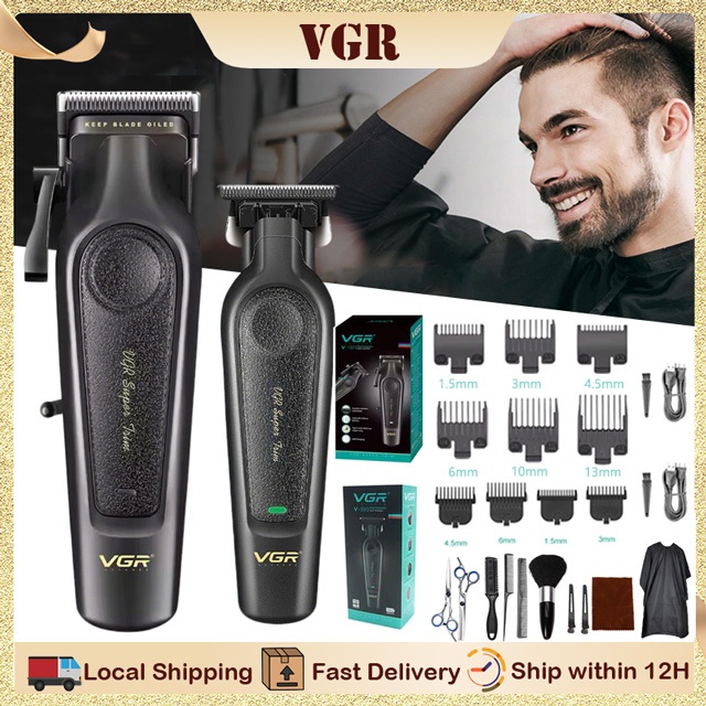 VGR V-197 V-995 ปัตตาเลี่ยนตัดผม Professional Hair Clipper 7000RPM DLC Blade Cordless Rechargeable T