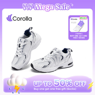 【2026 New】 COROLLA 1990s Unisex Rubber Shoes Breathable Mesh Platform Sneakers Classic Korean Casual Style for Comfort(B)