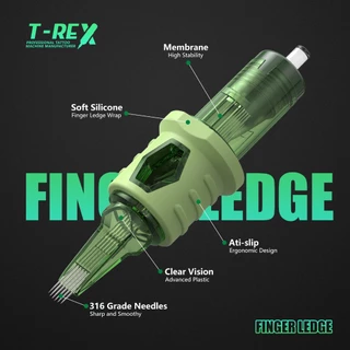 T-rex 20 ชิ้นตลับหมึกเข็มสัก RL/RS/RM แบบใช้แล้วทิ้งฆ่าเชื้อความปลอดภัยพร้อมเคสซิลิโคนสําหรับแต่งหน้าถาวร