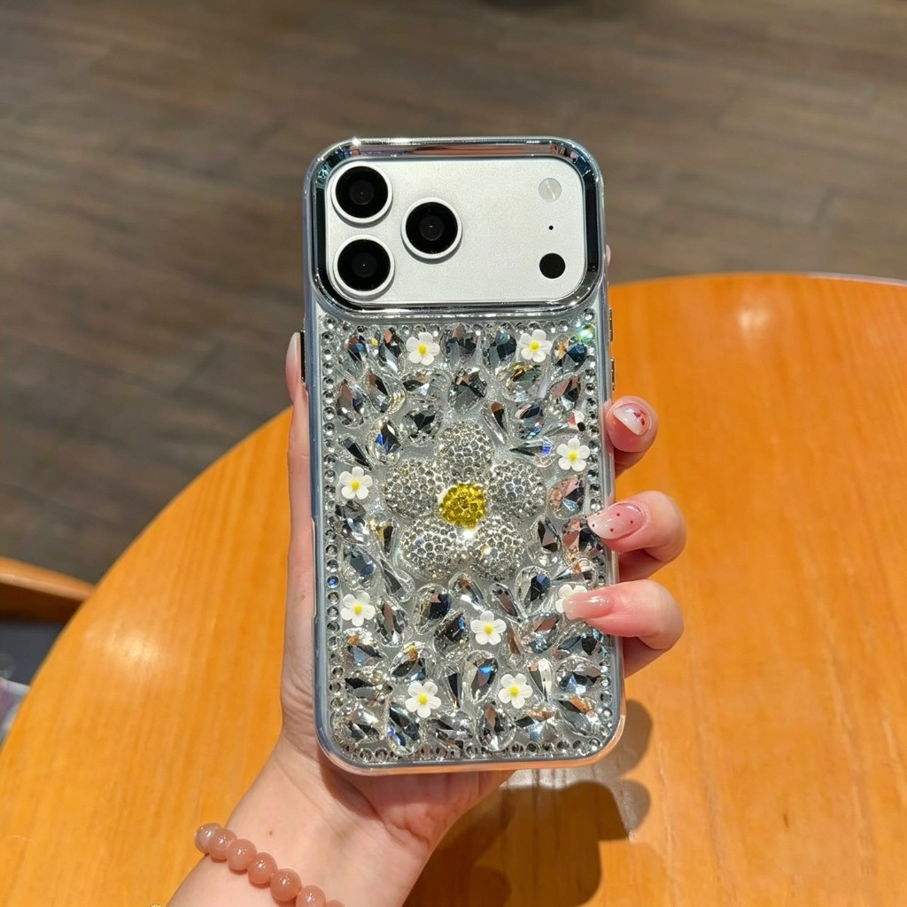 สําหรับ OPPO Reno 16 15 13 14 12 11 F 10 8Z 8T A3 A5 ค้นหา X9 X8 Pro A78 A58 Full Rhinestone ดอกไม้‌ เคสโทรศัพท์ หรูหรา
