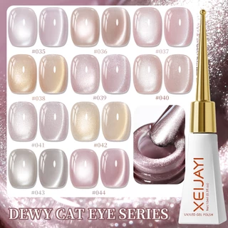 XEIJAYI 10ml - Peach Pink Cat Eye Gel Nail Polish 10-Color Set, เหมาะสำหรับร้านทำเล็บและทุกสีผิว