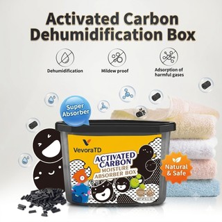 VevoraTD 500ML Dehumidifier Moisture Absorber | Removes Odor Deodorizer Charcoal | Odor Remover Air Purifying