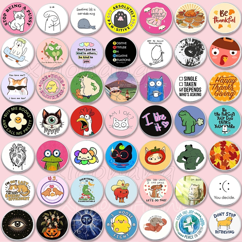 Creative Letter ข้อความเคลือบ Pins การ์ตูนสัตว์เป็ดแมวกบเข็มกลัดรอบป้ายเสื้อผ้าอุปกรณ์เสริมของขวัญสําหรับเพื่อน