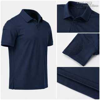 EAGLADE เสื้อโปโลสําหรับผู้ชาย Man เสื้อระบายอากาศยืดแห้งเร็วสําหรับทํางาน Commute ชุดลําลอง IXP สีฟ้า