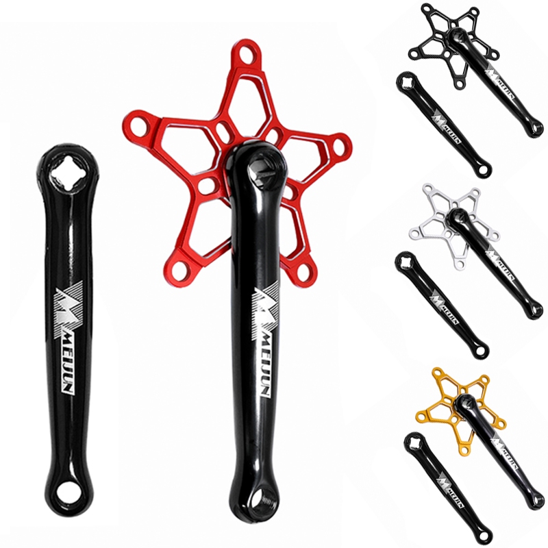 MEIJUN 412 จักรยานพับ Square Hole Cranks สําหรับ Brompton EIEIO 170 มม.Chainwheel Crank BCD 130 มม.อ