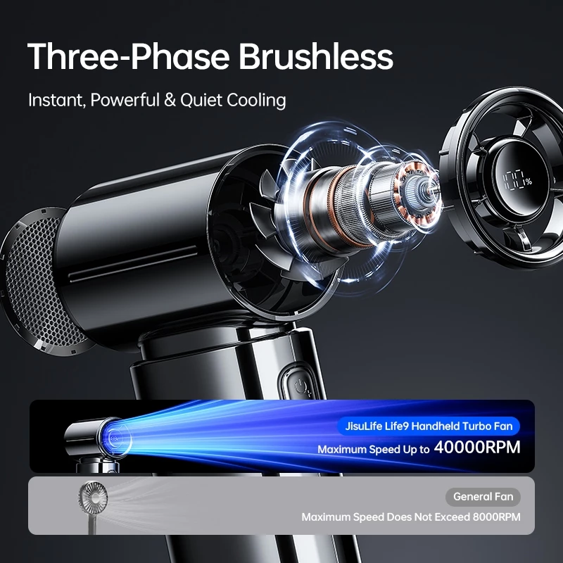 [ NEW ]JisuLife พัดลม พกพา Handheld Fan Life9S Upgrade Chrome พัดลมมือถือ อัปเกรดดีไซน์หรู พัดลมแบตเตอรี่ไร้สาย ลมแรงมาก เล็กพกพาง่าย พัดลมระบายความร้อนมือถือ thumbnail 5