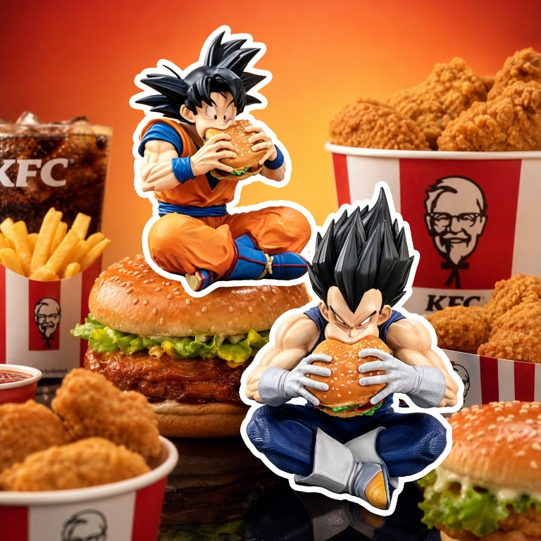 ดราก้อนบอลกินเบอร์เกอร์ Goku Vegeta Prince Hand-Made รุ่น GK รูปปั้นแชสซีรถตกแต่งของขวัญวันเกิดชายอะนิเมะ สินค้า
