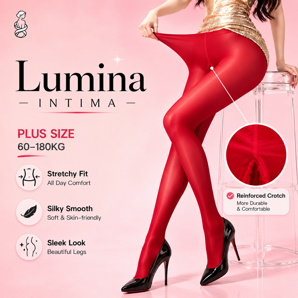 ถุงน่องตาข่าย 60D สีแดง สำหรับสาวอวบ ไซซ์ใหญ่ 70-180 กก. ยืดหยุ่น ใส่สบาย ไม่ขาดง่าย