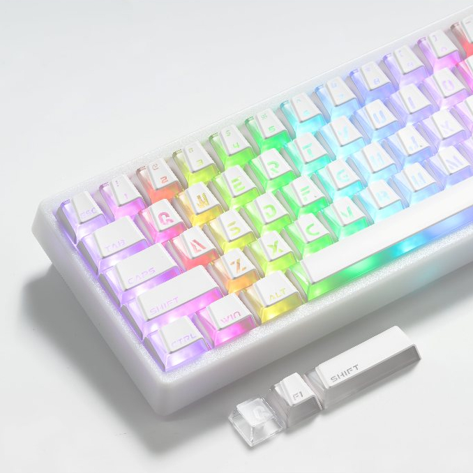 XVX Prism keycaps โปรไฟล์เชอร์รี่สีขาวพิมพ์ด้านบนสําหรับ Gaming&Office ของขวัญเข้ากันได้กับ MX switc