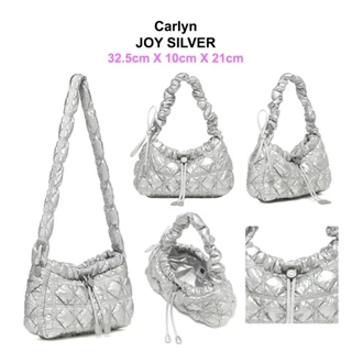 ❤️แท้ / พร้อมส่ง❤️ Carlyn JOY BAG กระเป๋าสะพาย ปรับสายได้ | สี Taupe/Black/Silver/Metal/Pearl White