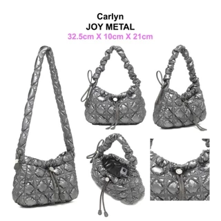 ❤️แท้ / พร้อมส่ง❤️ Carlyn JOY BAG กระเป๋าสะพาย ปรับสายได้ | สี Taupe/Black/Silver/Metal/Pearl White
