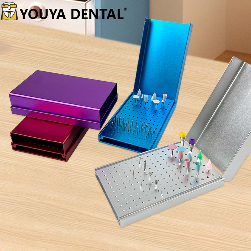1 pcs 152-Hole Dental Bur กล่องฆ่าเชื้ออลูมิเนียม FG RA ผู้ถือความเร็วสูงต่ํา Organizer Autoclavable