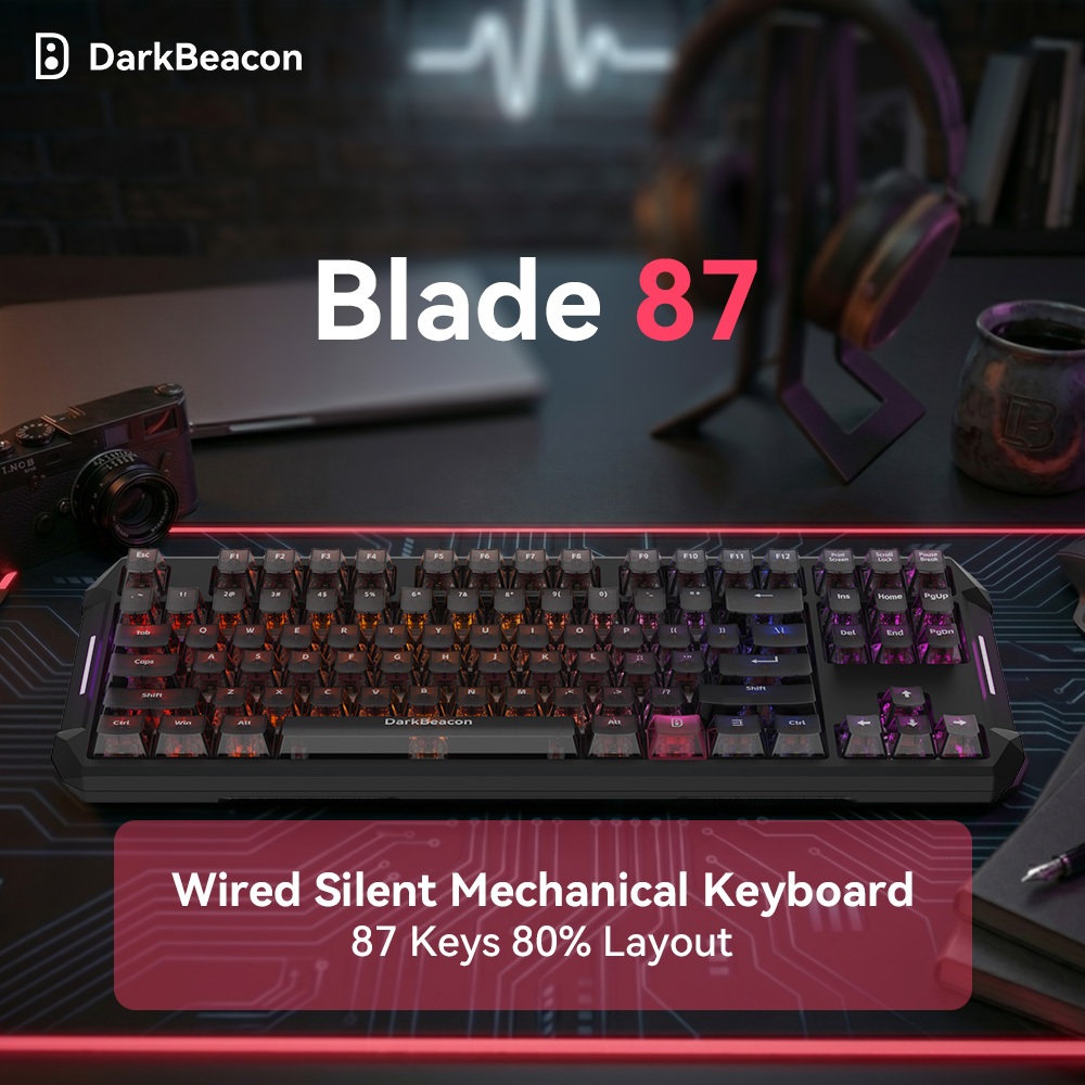 DarkBeacon Blade 87 คีย์บอร์ดเงียบ TKL Hotswap Gasket Mount RGB 8000Hz Rapid Trigger แม่นยำ สำหรับ V