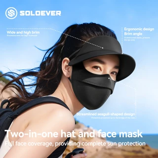 【TH Delivery】SOLOEVER หน้ากาก กันแดด รุ่นหมวกบังแสง กันฝุ่น UV แบบเต็มหน้า ออกกำลังกาย