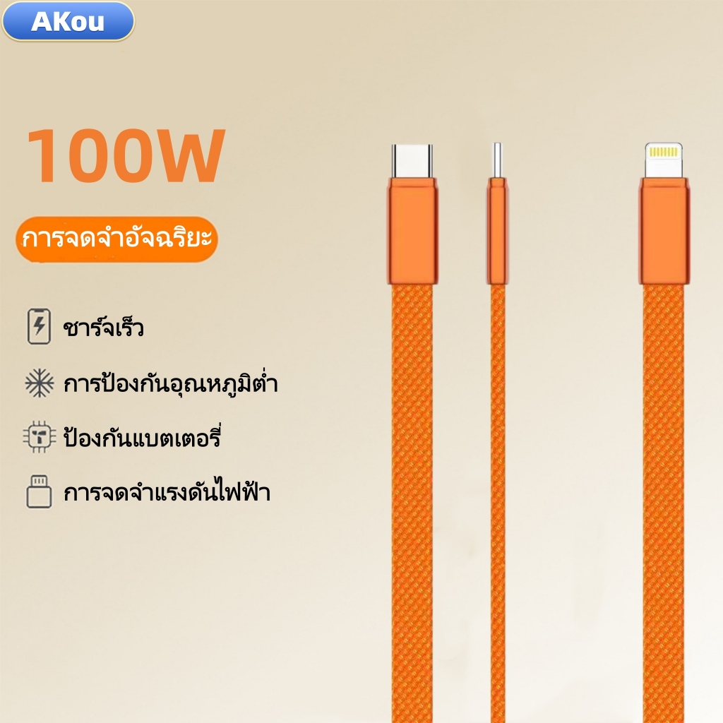 สายชาร์จ USB-C to Lightning 100W,สาย Type-C เข้ากันได้กับ 14/13/11 Pro/Pro Max