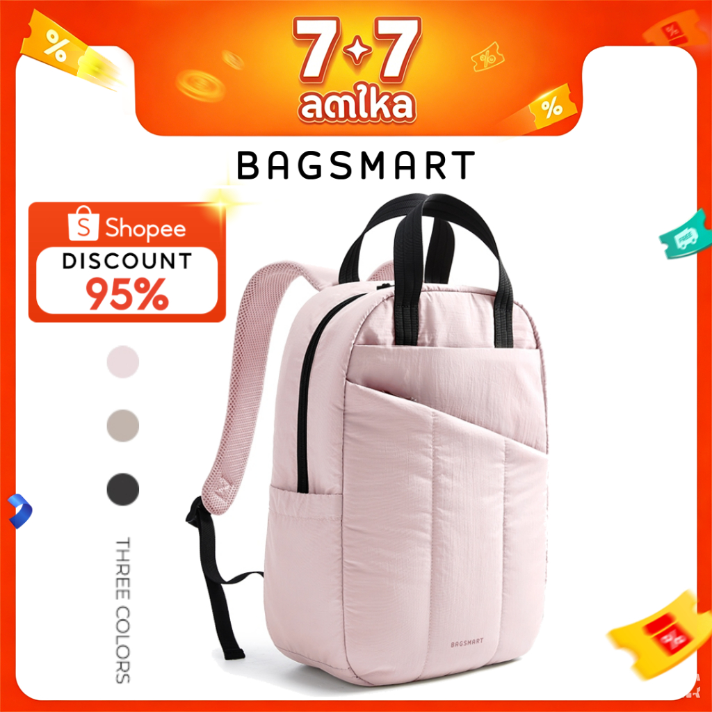 BAGSMART กระเป๋าเป้สะพายหลังแล็ปท็อปขนาด 15.6 นิ้ว กระเป๋านักเรียนผ้านวมความจุขนาดใหญ่สําหรับการเดินทางเพื่อสํานักงานธุรกิจ