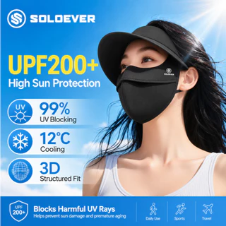 【TH Delivery】SOLOEVER หน้ากาก กันแดด รุ่นหมวกบังแสง กันฝุ่น UV แบบเต็มหน้า ออกกำลังกาย