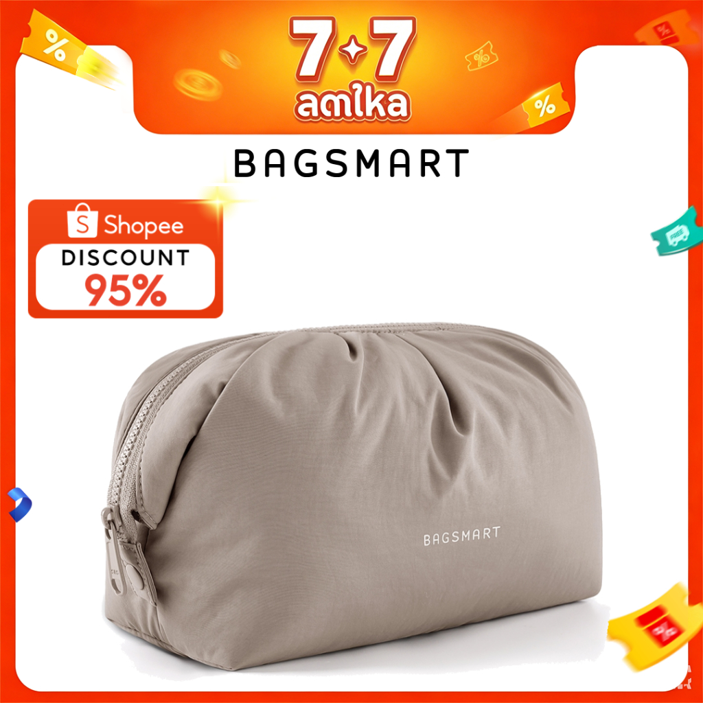 BAGSMART กระเป๋าแต่งหน้า กระเป๋าเดินทาง กระเป๋าแต่งหน้าน่ารัก กระเป๋าเครื่องสําอางความจุขนาดใหญ่สําหรับผู้หญิง กระเป๋าแต่งหน้าเปิดกว้าง Travel Essentials อุปกรณ์อุปกรณ์อาบน้ําแปรง