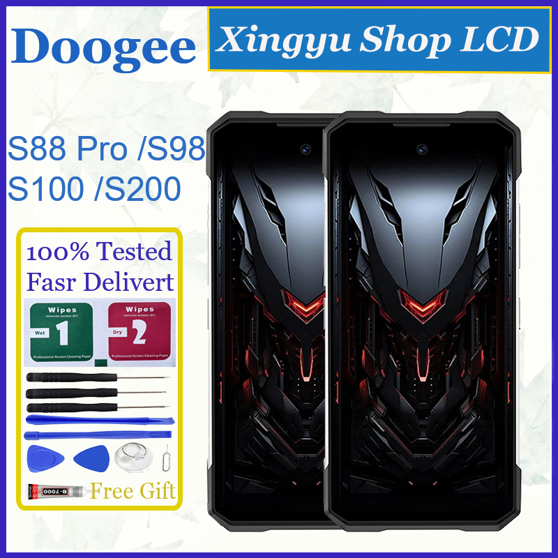 สําหรับ Doogee S88 Pro S88 Plus S98 S98 Pro S100 S100 Pro S200 S200x จอแสดงผล LCD หน้าจอสัมผัสเปลี่ย