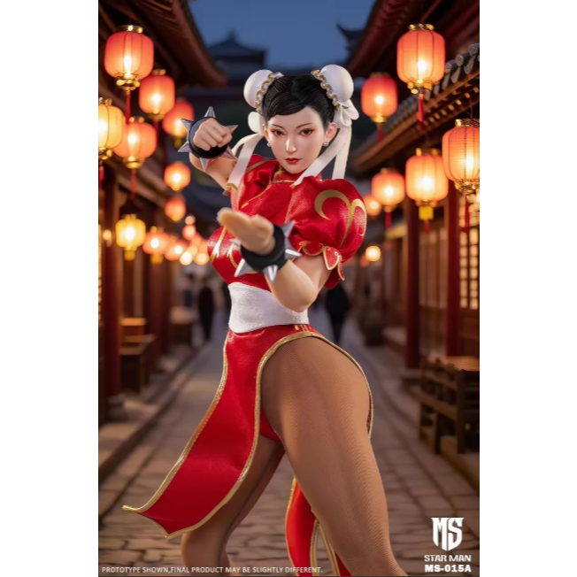 STAR MAN MS-015 Chun-Li, เครื่องบินรบหญิง, 1/6 Scale Rubber-Cated Figure MS-015A, เวอร์ชันสีแดง