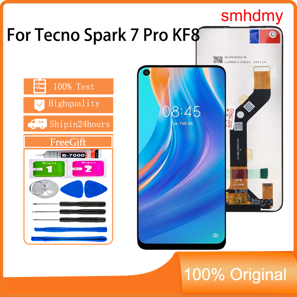 Smhdmy สําหรับ Tecno Spark 7 Pro KF8 จอแสดงผล LCD หน้าจอสัมผัสเปลี่ยน