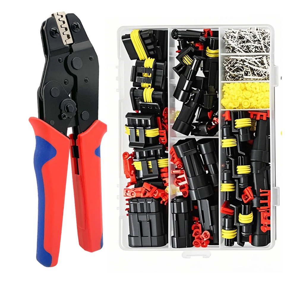 SN-5B Ratcheting Wire Crimping Plier Crimper ชุดเครื่องมือ, 35/708PCS กันน้ําตัวเชื่อมต่อสายไฟยานยนต์