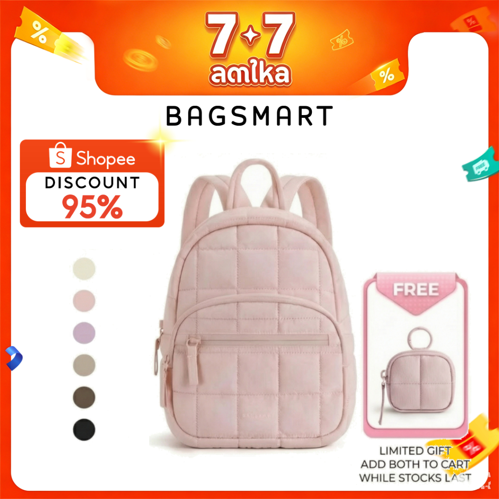 BAGSMART กระเป๋าเป้สะพายหลังขนาดเล็กกระเป๋านักเรียนน่ารักเดินทางกระเป๋าเป้สะพายหลังกระเป๋าเดินทางลำลองสำหรับผู้หญิง
